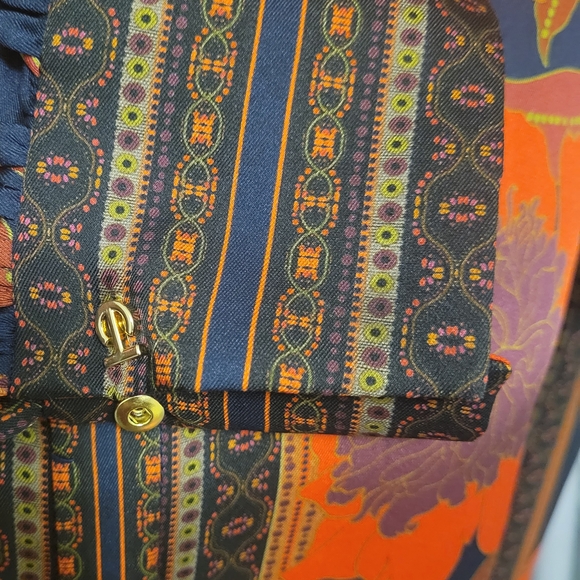 Elie Tahari Bold Floral Graphic Print Button-Up Blouse Size M - Picture 6 of 9